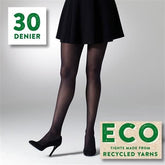 Medias ecológicas Gipsy negras de 30 deniers
